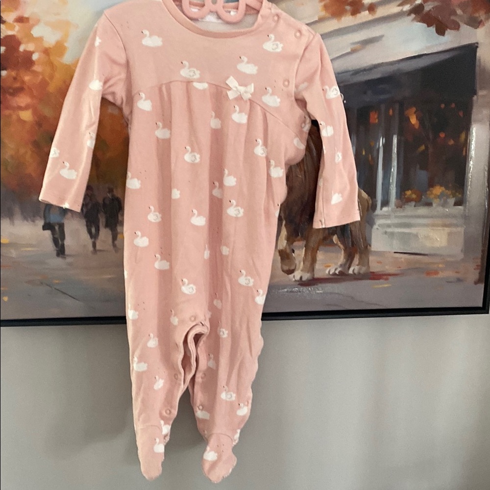 Mayoral Pink and White Bunny Print Footie One Piece